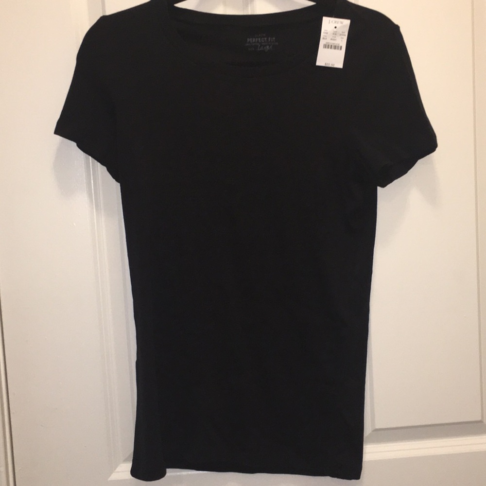 J.Crew Perfect Fit Tee Large L Black NWT